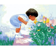 Фото Майбутній флорист, серія Діти, малювання за номерами, 40 х 50 см, Ідейка, Майбутній флорист (MG1029)