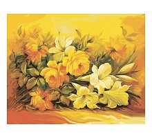 Фото Букет у жовтому кольорі, Серія Букет, малювання за номерами, 40 х 50 см, Ідейка, Букет у жовтому кольорі (KH2037)