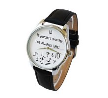 Фото Годинник наручний з малюнком - Always late біло-чорний, ZIZ-25048
