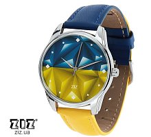 Фото Годинник наручний з малюнком "Прапор трикутники" жовто-блакитний, ZIZ-1415916