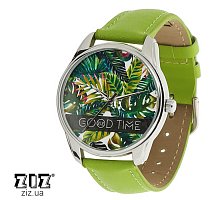 Фото Годинник наручний з малюнком "Пальмове листя" зелений, ZIZ-1412307