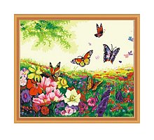 Фото Квіти та метелики, серія Квіти, малювання за номерами, 40 х 50 см, Ідейка, Квіти та метелики (KH250)
