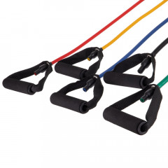 Эспандер многофункциональный для фитнеса 5 жгутов Resistance Band Zelart ET-500 в чехле