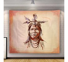 Фото Гобелен настінний "Портрет індіанця" 150x130 см. Поліестер (9040458)