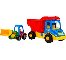 Фото Вантажівка з трактором (синій-червоний), Wader, 39219-2