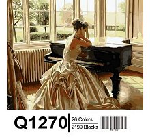 Фото Картина за номерами "Дівчина у рояля" 40х50см, Mariposa Q1270