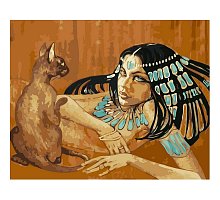 Фото Картина за номерами "Єгиптянка з кішкою" 40х50см, Babylon VP424