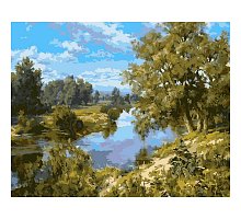 Фото Картина за номерами "Пейзаж з річкою" 40х50см, Babylon VP402