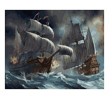 Фото Картина за номерами "Битва кораблів під час шторму" 40х50см, Babylon VP257