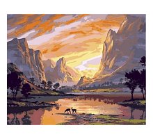 Фото Картина за номерами "Захід сонця над гірською долиною" 40х50см, Babylon VP652