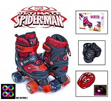 Фото Комплект ролики-квади+захист+шолом р29-33 Spiderman Колеса, що світяться, і шолом (1897404194)