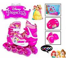 Фото Комплект ролики + захист Disney Princess р34-37 Усі колеса світяться (1373345290)