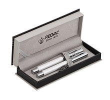 Фото Комплект ручок Regal (перова + роллер) у подарунковому футлярі, білий (R2456407.P.RF)
