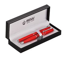 Фото Комплект ручок Regal (перова + кулькова) в подарунковому футлярі, червоний (R82205.L.BF)
