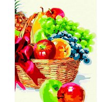 Фото Кошик фруктів, Серія Квіти, малювання за номерами, 40 x 50 см, Ідейка, КН2910
