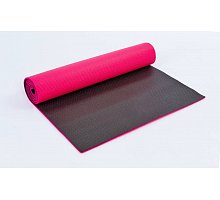 Фото Килимок для фітнесу та йоги (Yoga mat) PVC 6мм двошаровий SP-Planeta FI-5558-1 (1,73м x 0,61м x 6мм, малин-чер)