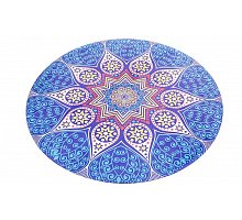 Фото Килимок для йоги круглий замша, каучук 3мм двошаровий FI-6218-2 (d-150см, синій-білий)