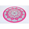 Фото 1 - Килимок для йоги круглий замша, каучук 3мм двошаровий FI-6218-4 (d-150см, рожевий-блакитний)