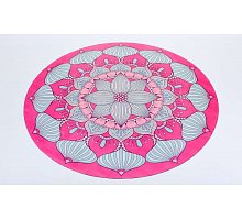 Фото Килимок для йоги круглий замша, каучук 3мм двошаровий FI-6218-4 (d-150см, рожевий-блакитний)