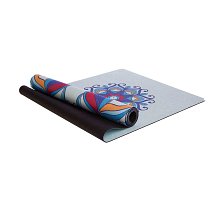Фото Коврик для йоги Замшевый каучуковый двухслойный 3мм Record FI-5662-58 (размер 1,83мx0,61мx3мм, мятный-синий)
