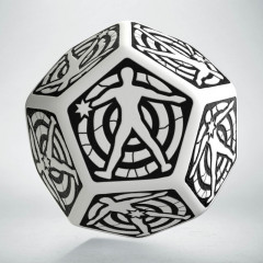 Кубик RPG D12 White & black Hit Location Die (1 шт). Q WORKSHOP (12HIT02)