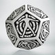 Кубик RPG D12 White & black Hit Location Die (1 шт). Q WORKSHOP (12HIT02)