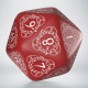Кубик RPG D20 Level Counter Red & white Die (1 шт). Q WORKSHOP (20LEV03)
