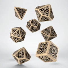 Кубики RPG Celtic Beige & black Dice Set. Q WORKSHOP (SCER03)