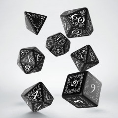 Кубики RPG Elvish Black & white Dice Set. Q WORKSHOP (SELV01)