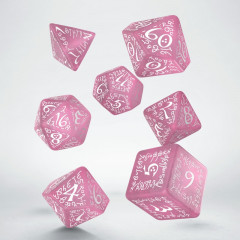Кубики RPG Elvish Shimmering pink & White Dice Set. Q WORKSHOP (SELV11)