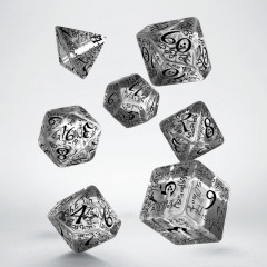 Кубики RPG Elvish Translucent & black Dice Set. Q WORKSHOP (SELV07)