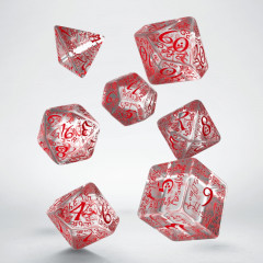 Кубики RPG Elvish Translucent & red Dice Set. Q WORKSHOP (SELV05)
