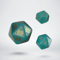 Кубики RPG RuneQuest Turquoise & gold Expansion 3 Dice Set. Q WORKSHOP (SRQE03)