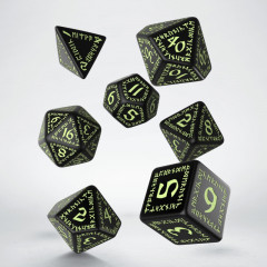 Кубики RPG Runic Black & glow-in-the-dark Dice Set. Q WORKSHOP (SRUN03)
