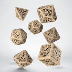Кубики RPG Steampunk Beige & black Dice Set. Q WORKSHOP (SSTE04)