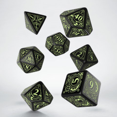 Кубики RPG Steampunk Black & glow-in-the-dark Dice Set. Q WORKSHOP (SSTE05)