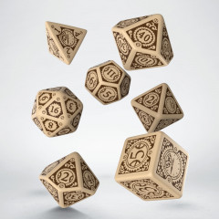 Кубики RPG Steampunk Clockwork Beige & brown Dice Set. Q WORKSHOP (SSTC04)
