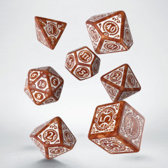 Кубики RPG Steampunk Clockwork Caramel & White Dice Set. Q WORKSHOP (SSTC03)