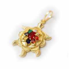 Кулон металлический с камнями Черепаха (9080739-3)
