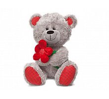 Фото Ведмідь із червоною квіткою - м’яка іграшка (музична, 22 см), Lava, LF1096