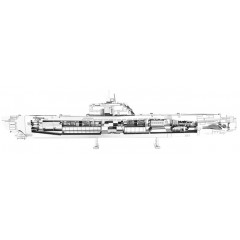 Металевий збірний 3D модель підводний човен German U-boat Type XXI, Metal Earth (MMS121)