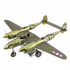 Металева збірна 3D модель Винищувач Lockheed P-38 Lightning, Metal Earth (ICX143)
