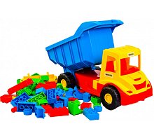 Фото Multi truck вантажівка з конструктором (синьо-жовта кабіна), Wader, 39221-1