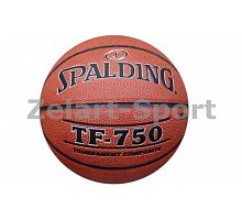 Фото М’яч баскетбольний Composite Leather №6 SPALDING 74528Z TF-750 TOURNAMENT Indoor/Outdoor (коричневий)