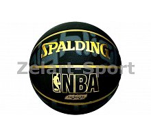 Фото М’яч баскетбольний Composite Leather №7 SPALDING 74634Z NBA HIGHLIGHT GOLD Indoor/Outdoor (чорний)