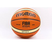Фото М’яч баскетбольний PU №6 MOLTEN BGM6X (PU, бутіл, оранжевий)