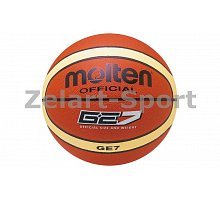 Фото М’яч баскетбольний PU №7 MOLTEN BGE7 (PU, бутіл, помаранчевий)