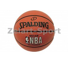 Фото М’яч баскетбольний гумовий №5 SPALDING 83014Z 2014 NBA SILVER Outdoor (гума, бутил, оранжевий)