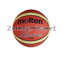 Фото М’яч баскетбольний гумовий №6 MOLTEN B6T2000-TI (гума, бутил, оранжевий)
