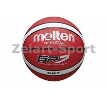 Фото М’яч баскетбольний гумовий №7 MOLTEN BGR7-RW (гума, бутіл, червоно-білий)
